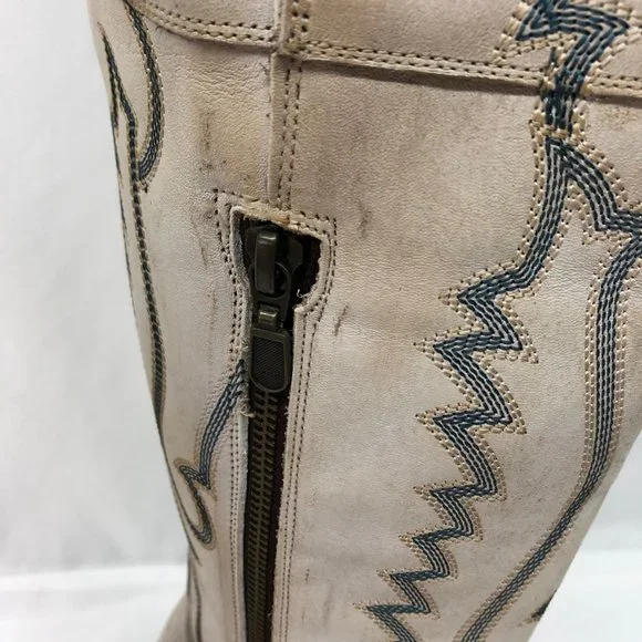 Dan Post® Ladies Loverly White Snip Toe Tall Leather Boots DP4377 - Picture 9 of 11